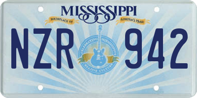 MS license plate NZR942
