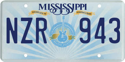 MS license plate NZR943