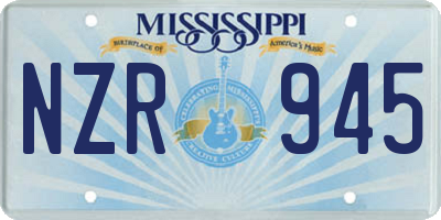 MS license plate NZR945