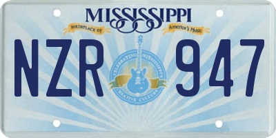 MS license plate NZR947