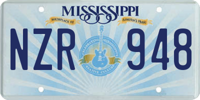 MS license plate NZR948