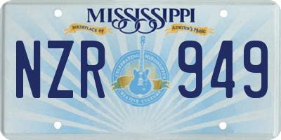 MS license plate NZR949