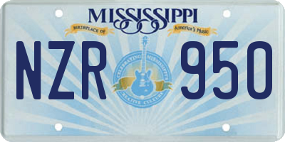 MS license plate NZR950