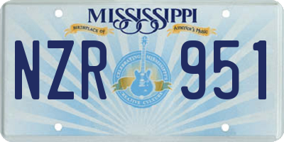 MS license plate NZR951