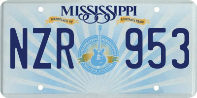 MS license plate NZR953