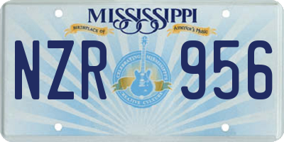 MS license plate NZR956