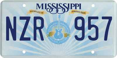MS license plate NZR957