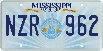 MS license plate NZR962
