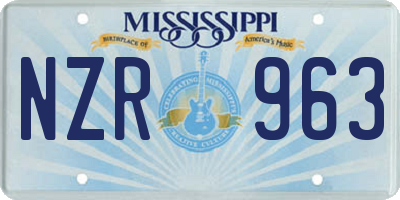 MS license plate NZR963