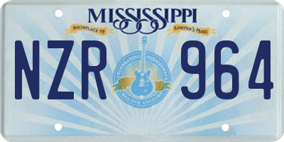 MS license plate NZR964