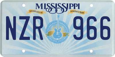 MS license plate NZR966