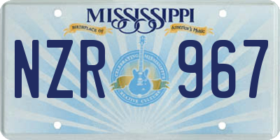 MS license plate NZR967