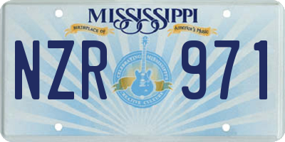 MS license plate NZR971