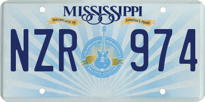 MS license plate NZR974