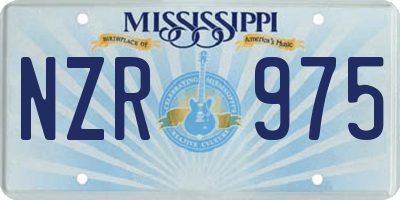 MS license plate NZR975