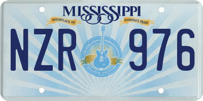 MS license plate NZR976