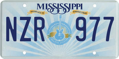 MS license plate NZR977