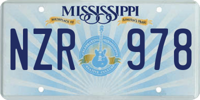 MS license plate NZR978
