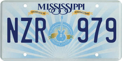 MS license plate NZR979
