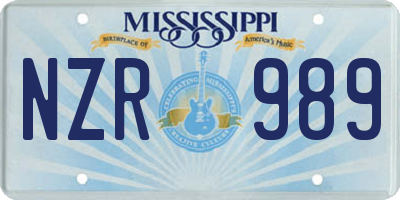 MS license plate NZR989
