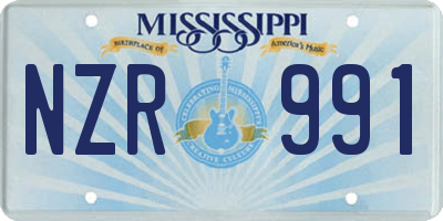 MS license plate NZR991