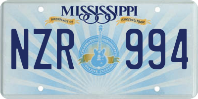 MS license plate NZR994