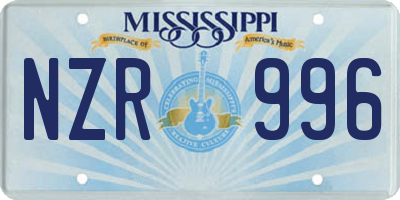 MS license plate NZR996