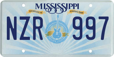 MS license plate NZR997
