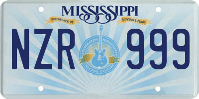 MS license plate NZR999