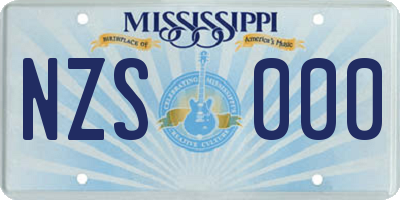 MS license plate NZS000