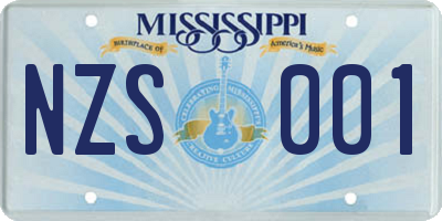 MS license plate NZS001