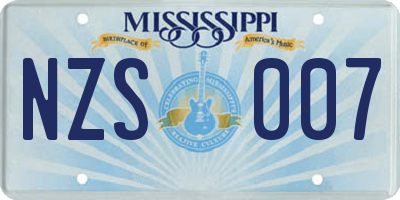 MS license plate NZS007