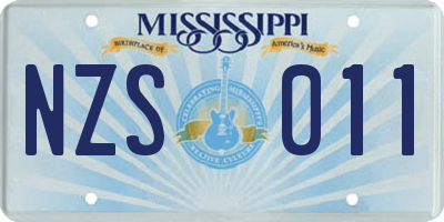MS license plate NZS011