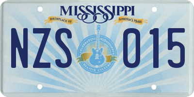 MS license plate NZS015