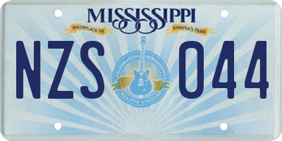 MS license plate NZS044