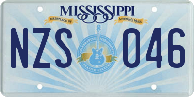 MS license plate NZS046