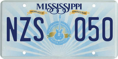 MS license plate NZS050