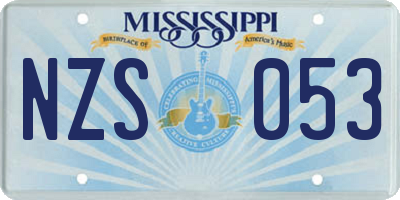 MS license plate NZS053