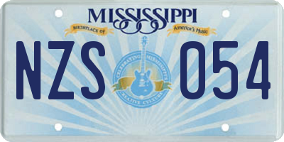 MS license plate NZS054