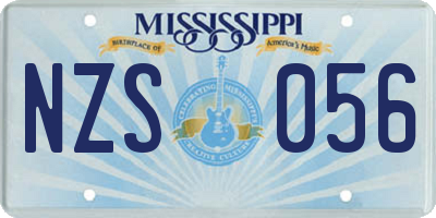 MS license plate NZS056