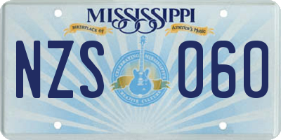 MS license plate NZS060