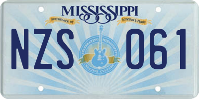 MS license plate NZS061