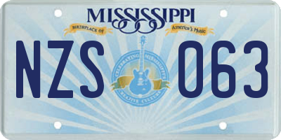 MS license plate NZS063