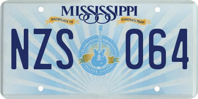 MS license plate NZS064