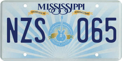 MS license plate NZS065