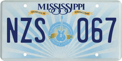 MS license plate NZS067
