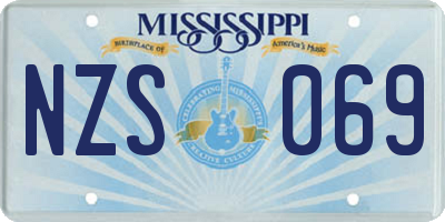 MS license plate NZS069