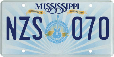 MS license plate NZS070