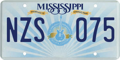 MS license plate NZS075