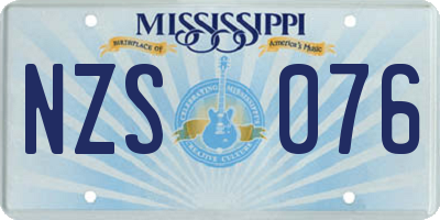 MS license plate NZS076